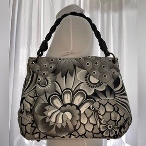 Anuschka black/white leather purse NWOT